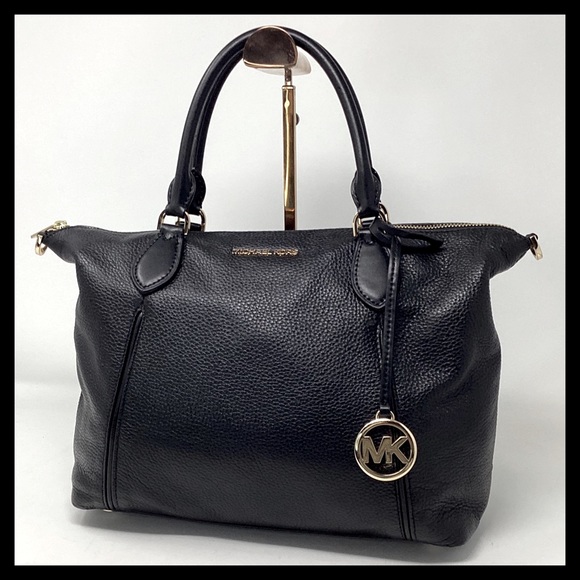 MICHAEL KORS Lenox Large Pebbled Leather Satchel Black - Picture 4 of 12